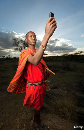 This photo from an Economist piece on tech in Africa is captioned